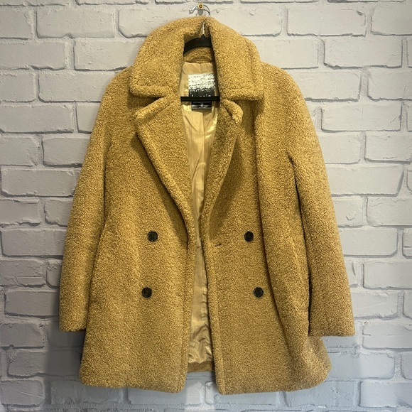 NWOT Kensie Women's Tan Teddy Jacket size S - Picture 1 of 10